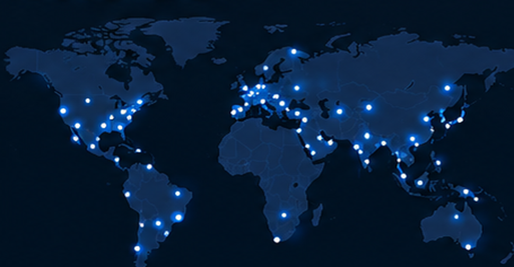 World map showing aviation fuel supply locations